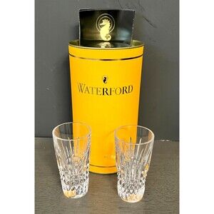 NIB WATERFORD CRYSTAL Lismore Diamond Set of 2 SHOT GLASSES Giftology Luxe Bar